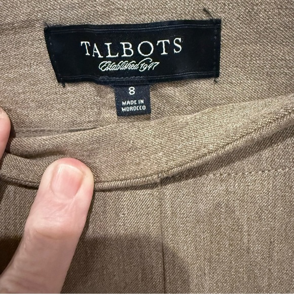 Talbots Heritage Dress Pants Side Zipper Tan Heather Straight Leg Women’s Size 8 - Picture 3 of 11